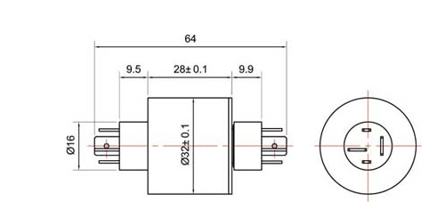 BTC032-04插片式帽式滑环结构图